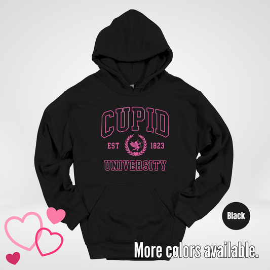 Cupid University Est 1823 Bright Pink Design Hoodie