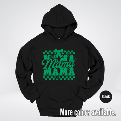 Distressed Saint Patrick’s Day Green Coquette Bow Mama Hoodie