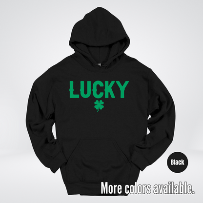 Lucky & Four Leaf Clover - Green Design - Saint Patrick's Day Hoodie