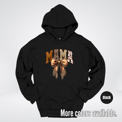 MAMA Western Coquette Leather Bow And Tassels Hoodie