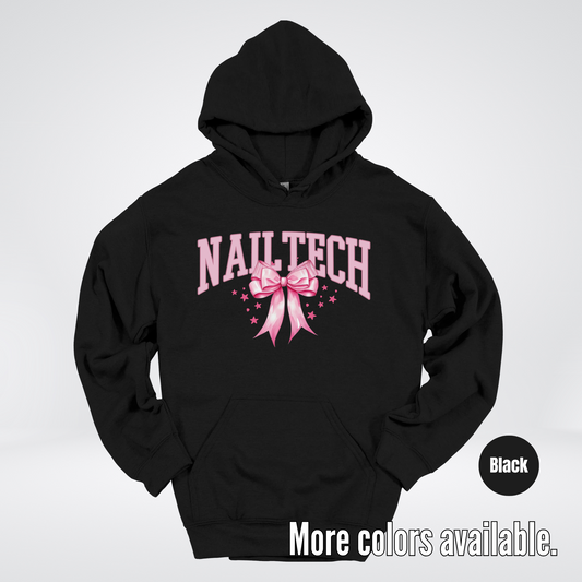 Nail Tech Varsity Pink Coquette Hoodie
