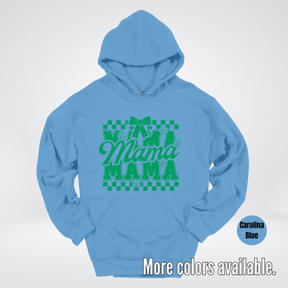 Distressed Saint Patrick’s Day Green Coquette Bow Mama Hoodie