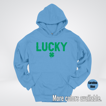 Lucky & Four Leaf Clover - Green Design - Saint Patrick's Day Hoodie