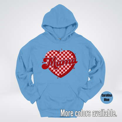 Mama Checkered Heart Hoodie