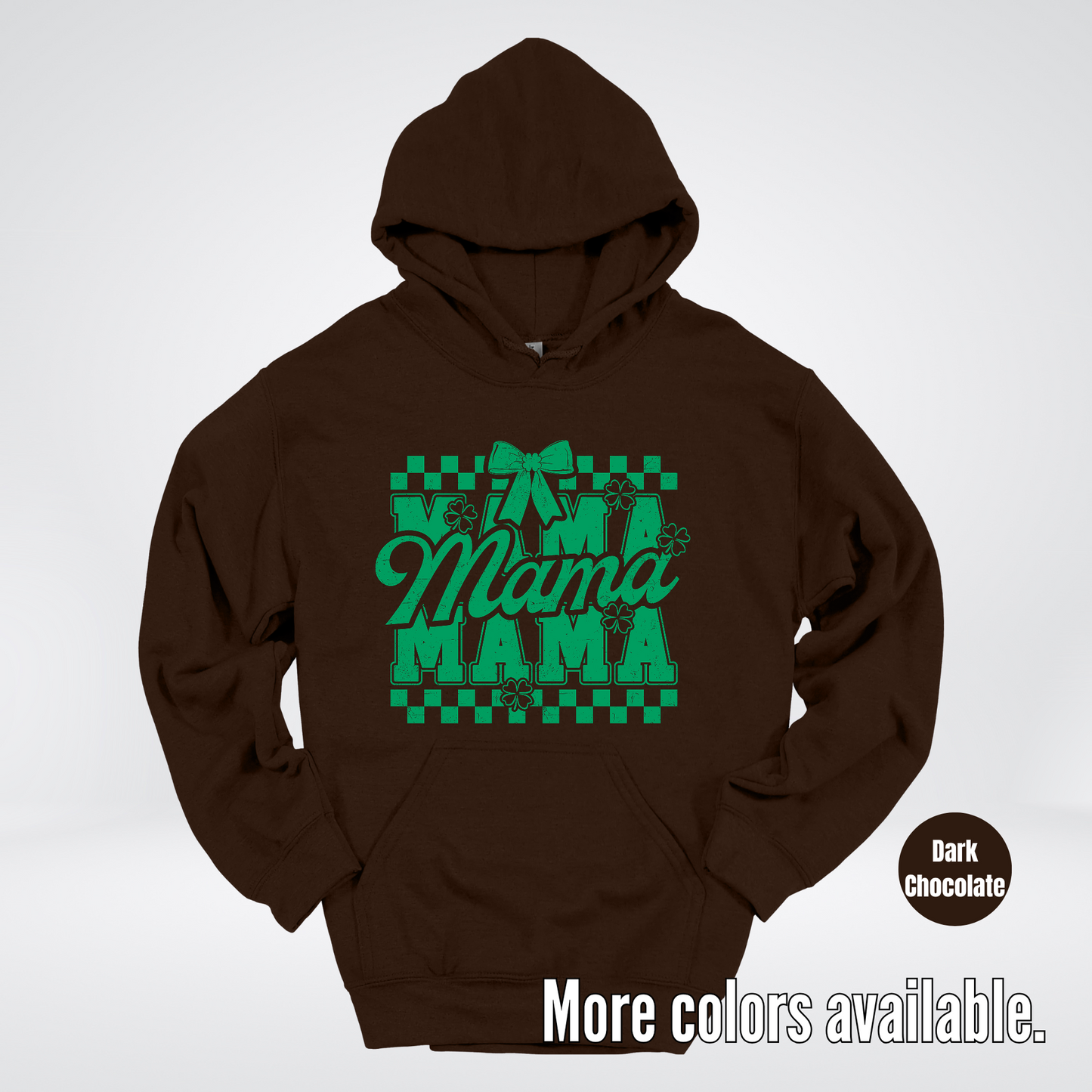 Distressed Saint Patrick’s Day Green Coquette Bow Mama Hoodie