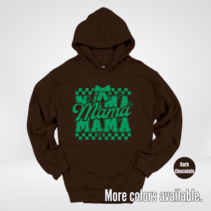 Distressed Saint Patrick’s Day Green Coquette Bow Mama Hoodie