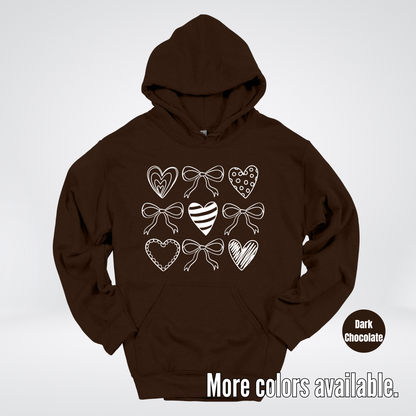 Doodle Coquette Hearts Hoodie