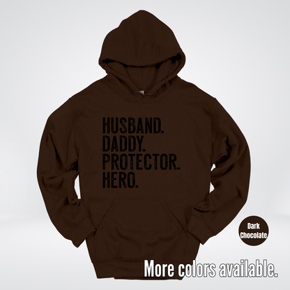 Husband Daddy Protector Hero - Black Design – Father’s Day Hoodie