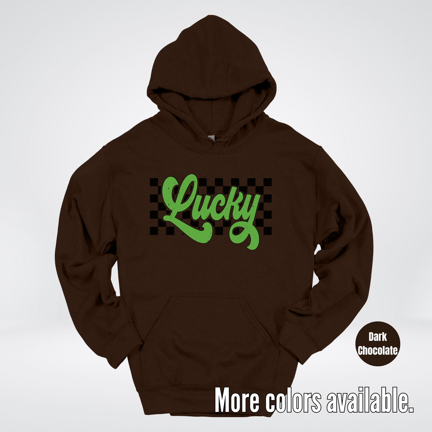 Lucky Cursive Checkered Retro – Saint Patrick’s Day Hoodie