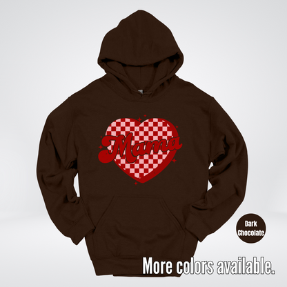 Mama Checkered Heart Hoodie