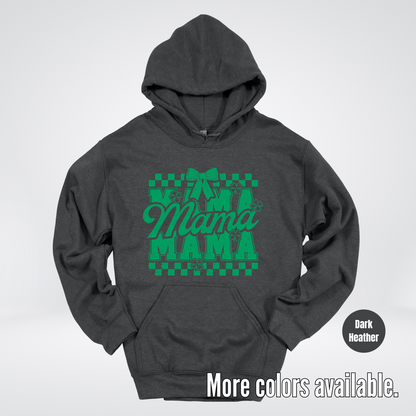 Distressed Saint Patrick’s Day Green Coquette Bow Mama Hoodie