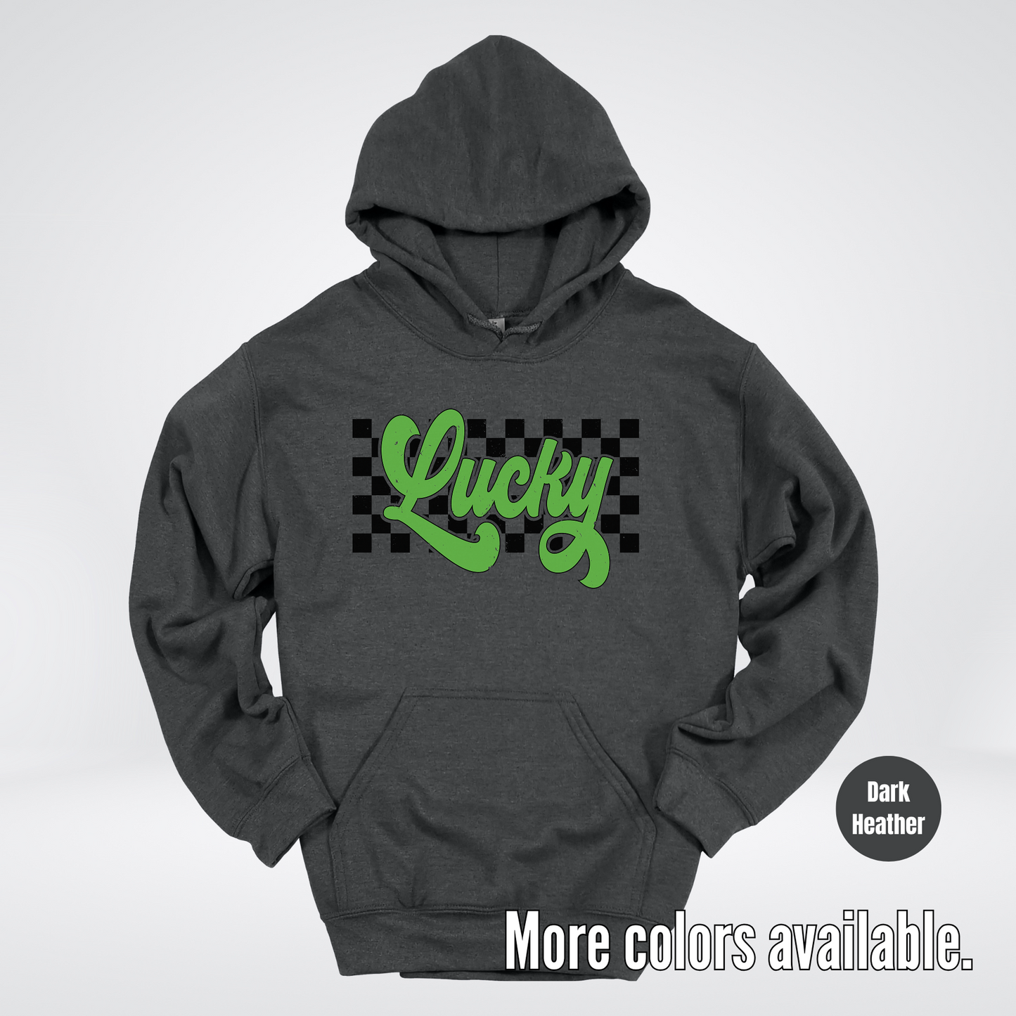 Lucky Cursive Checkered Retro – Saint Patrick’s Day Hoodie
