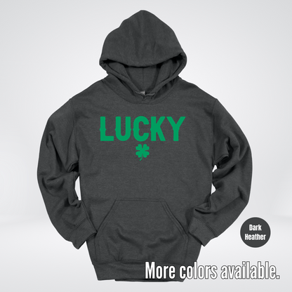 Lucky & Four Leaf Clover - Green Design - Saint Patrick's Day Hoodie