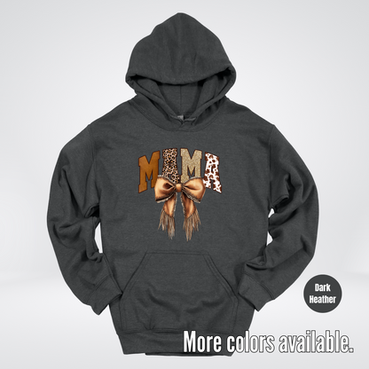 MAMA Western Coquette Leather Bow And Tassels Hoodie