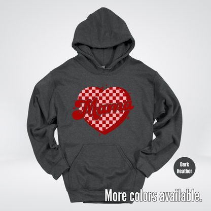 Mama Checkered Heart Hoodie