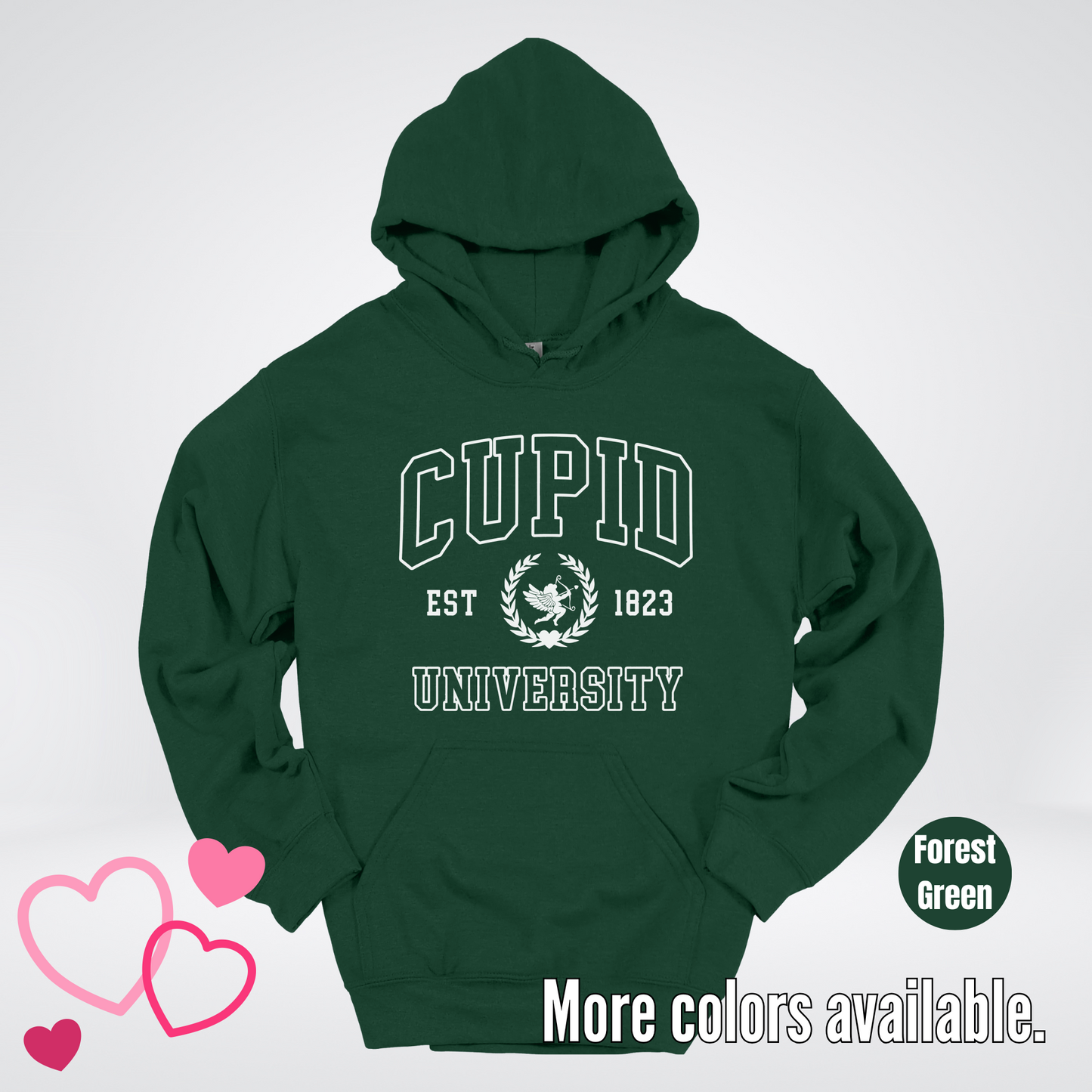 Cupid University Est 1823 White Design Hoodie