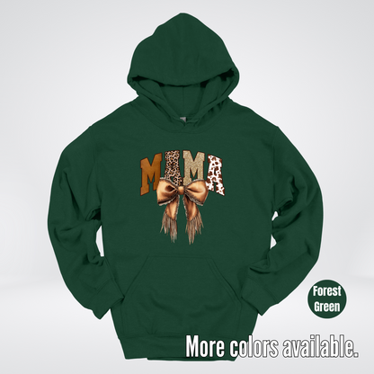 MAMA Western Coquette Leather Bow And Tassels Hoodie