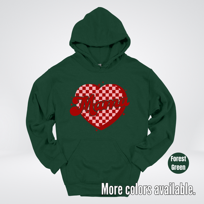 Mama Checkered Heart Hoodie