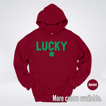 Lucky & Four Leaf Clover - Green Design - Saint Patrick's Day Hoodie