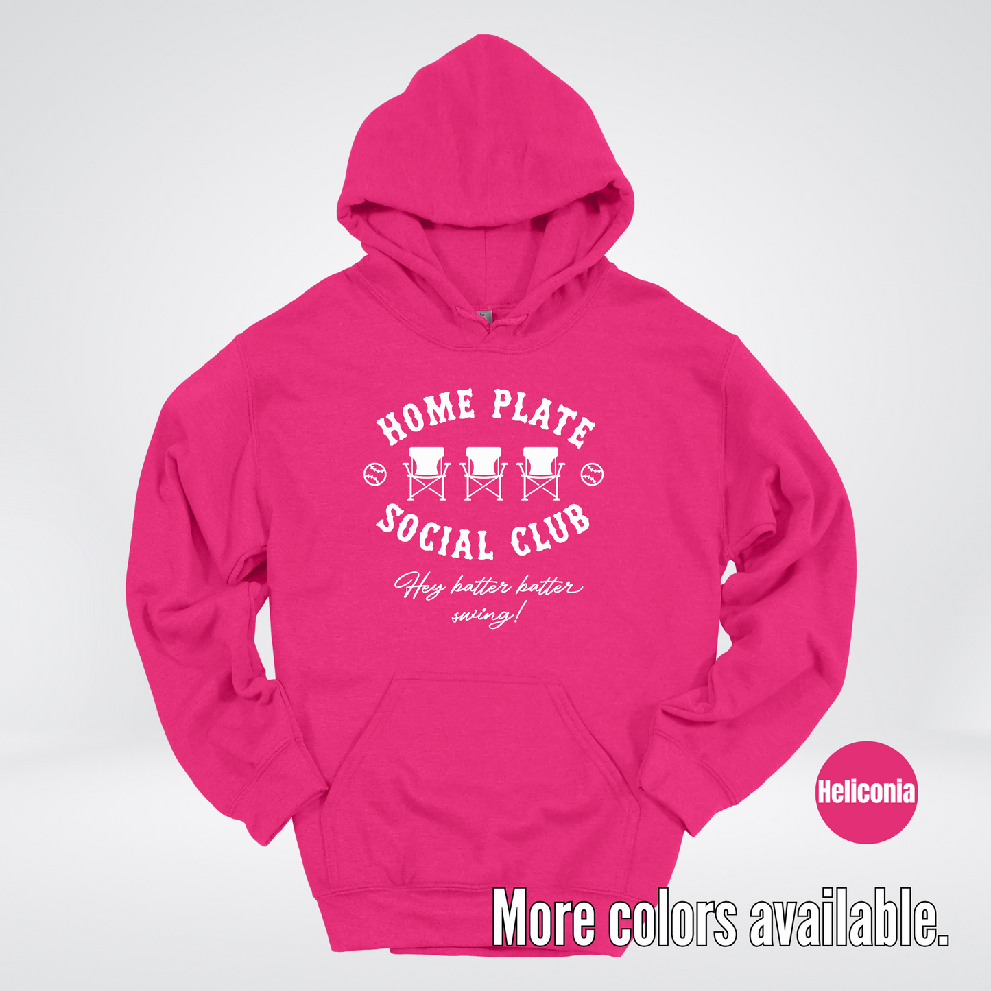 Home Plate Social Club – White Design - Baseball Softball Hoodie