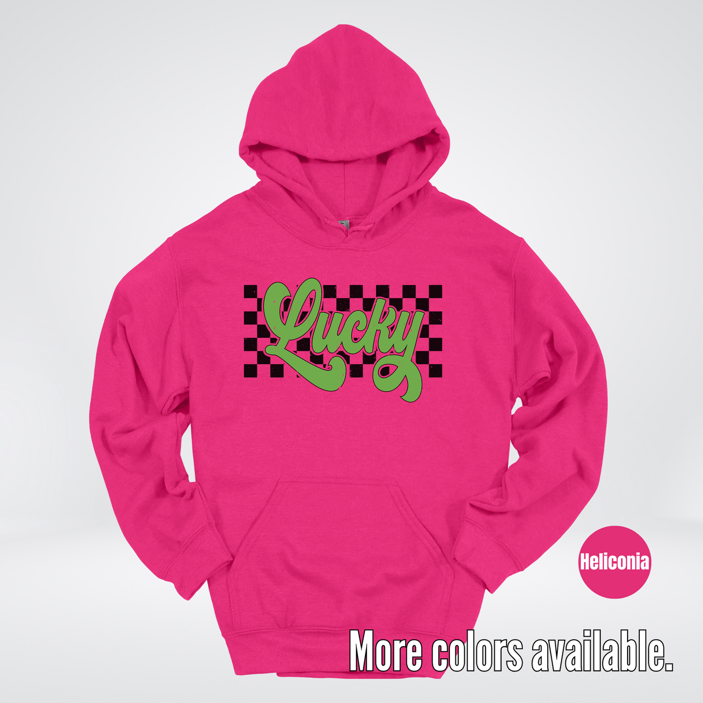 Lucky Cursive Checkered Retro – Saint Patrick’s Day Hoodie