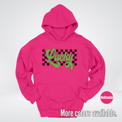 Lucky Cursive Checkered Retro – Saint Patrick’s Day Hoodie