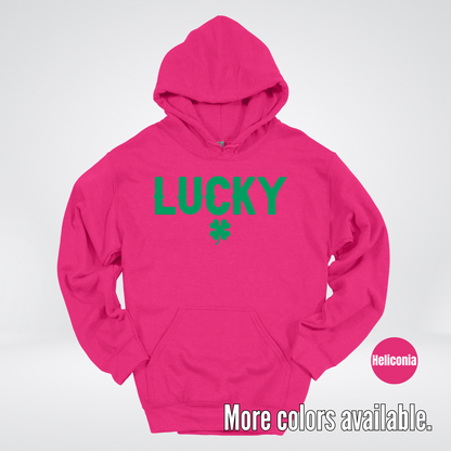 Lucky & Four Leaf Clover - Green Design - Saint Patrick's Day Hoodie