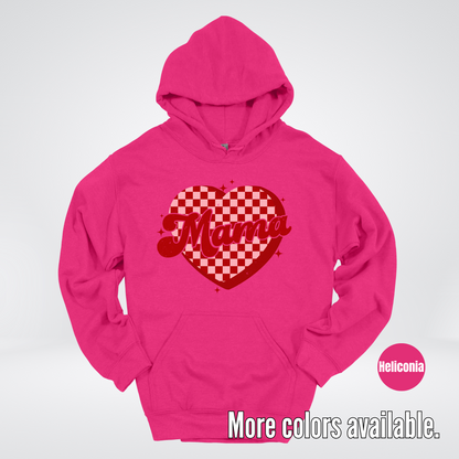Mama Checkered Heart Hoodie