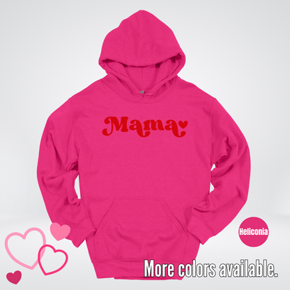 Mama Retro Valentine's Day Red Design Hoodie
