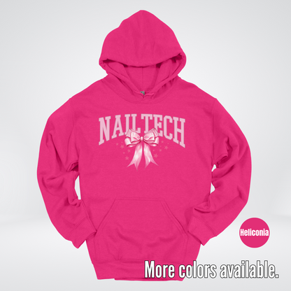 Nail Tech Varsity Pink Coquette Hoodie