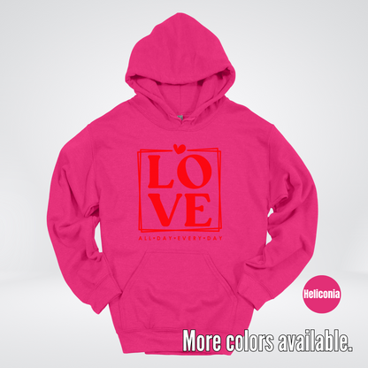 LOVE All Day Every Day -Red Design - Hoodie