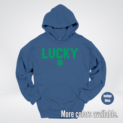 Lucky & Four Leaf Clover - Green Design - Saint Patrick's Day Hoodie