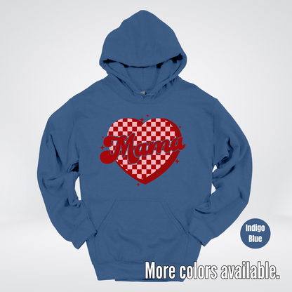 Mama Checkered Heart Hoodie