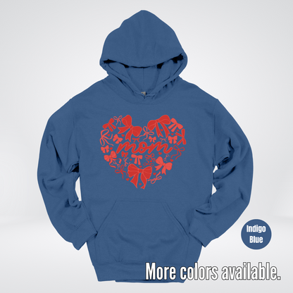 Mom Red Bow Coquette Hoodie