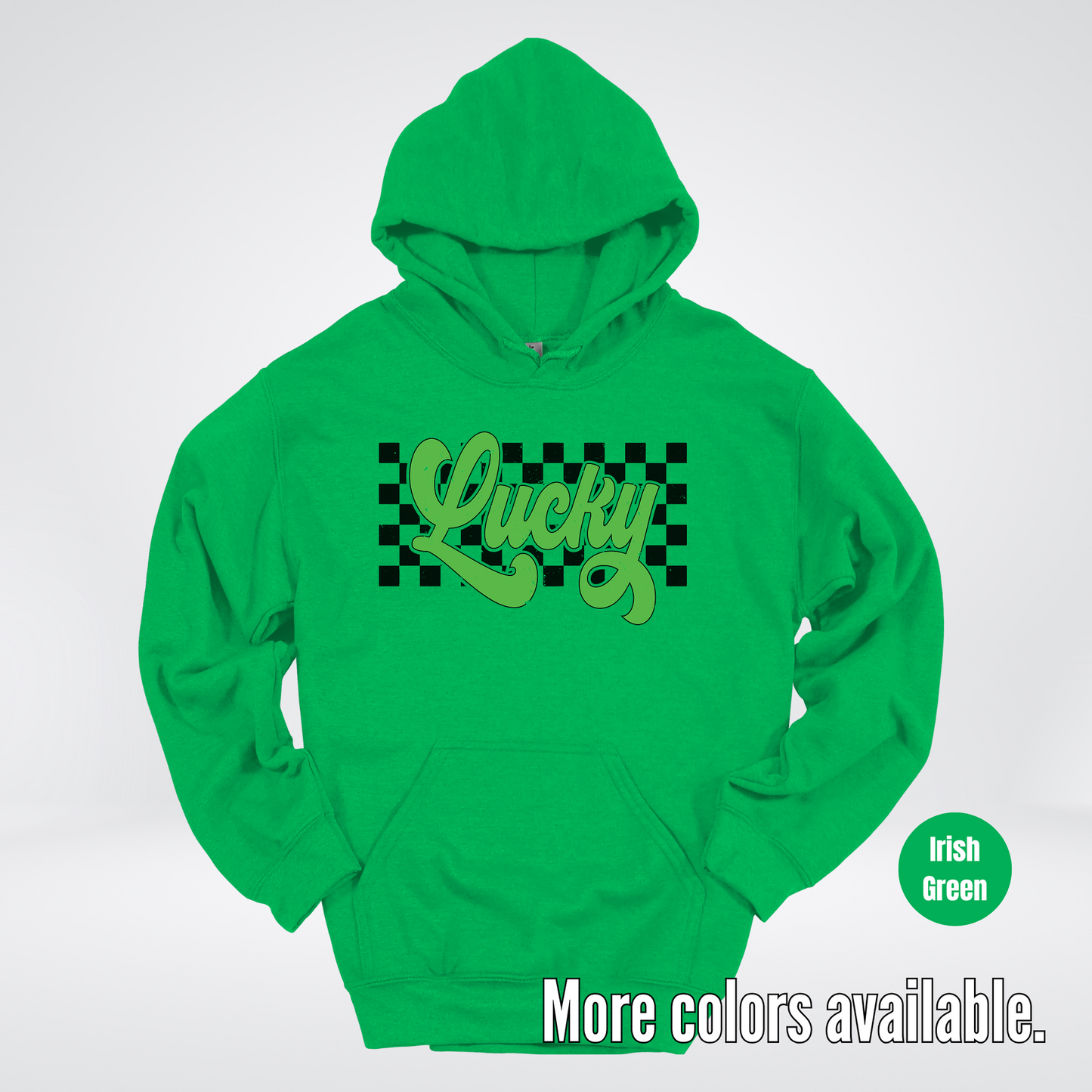 Lucky Cursive Checkered Retro – Saint Patrick’s Day Hoodie