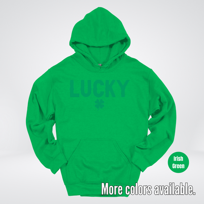 Lucky & Four Leaf Clover - Green Design - Saint Patrick's Day Hoodie