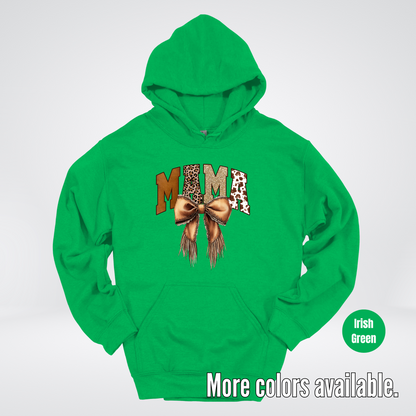 MAMA Western Coquette Leather Bow And Tassels Hoodie