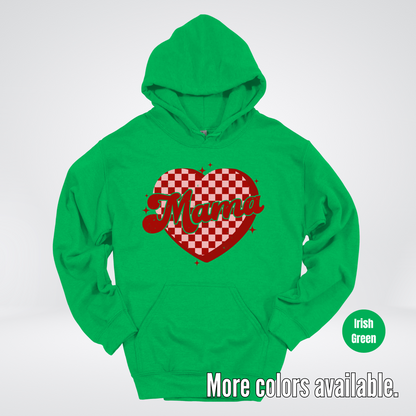 Mama Checkered Heart Hoodie