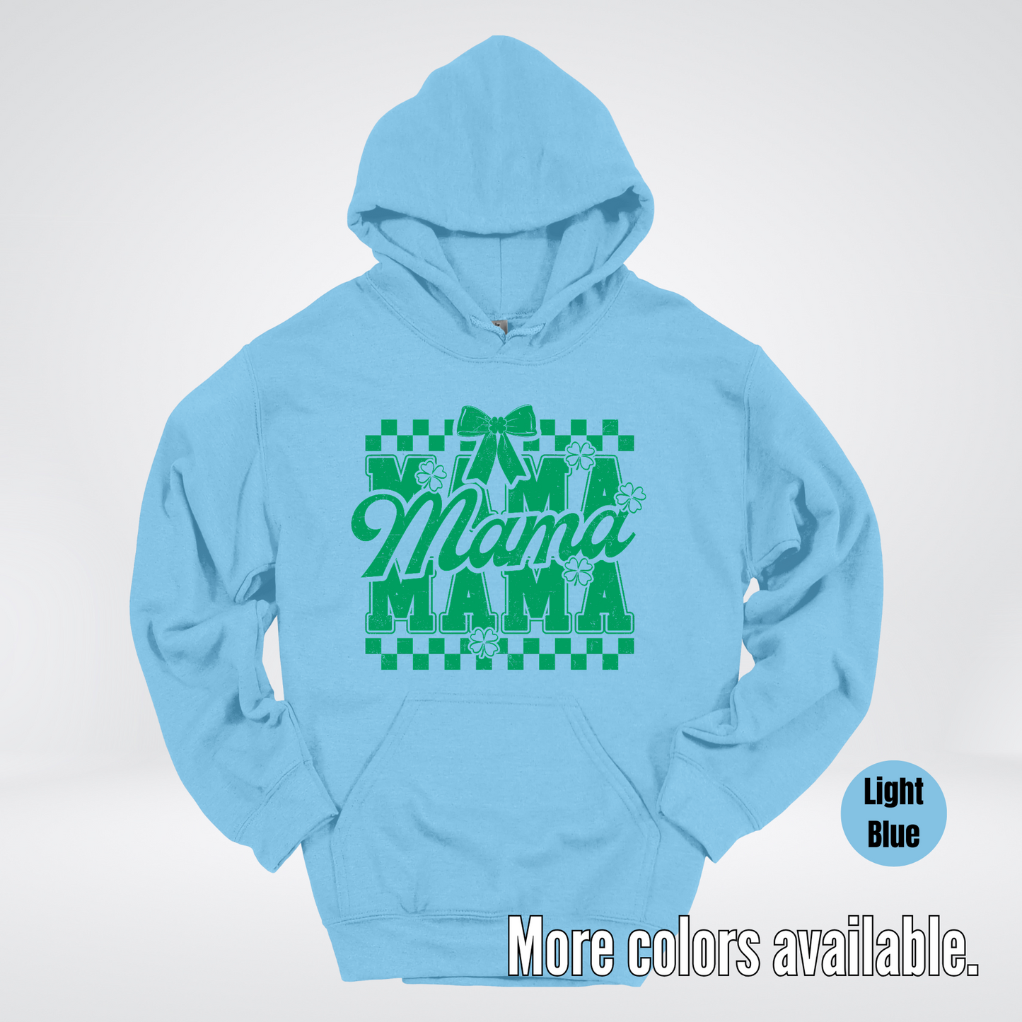 Distressed Saint Patrick’s Day Green Coquette Bow Mama Hoodie