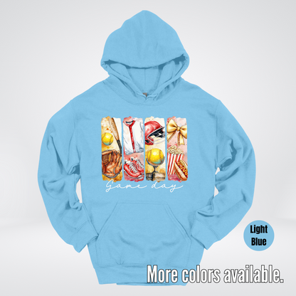 Game Day Coquette Brushstroke Softball Hoodie