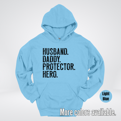 Husband Daddy Protector Hero - Black Design – Father’s Day Hoodie