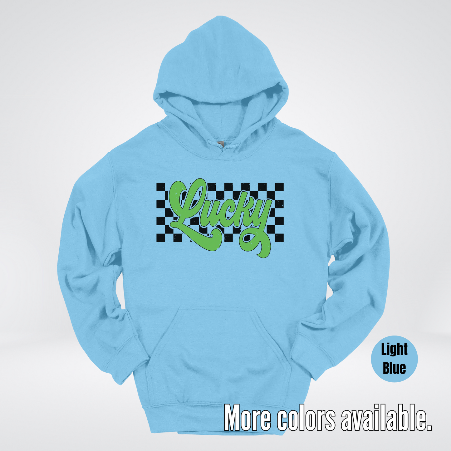 Lucky Cursive Checkered Retro – Saint Patrick’s Day Hoodie