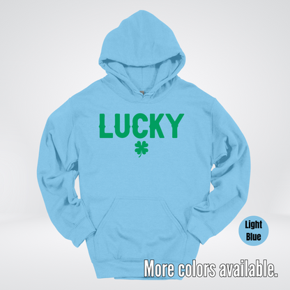 Lucky & Four Leaf Clover - Green Design - Saint Patrick's Day Hoodie