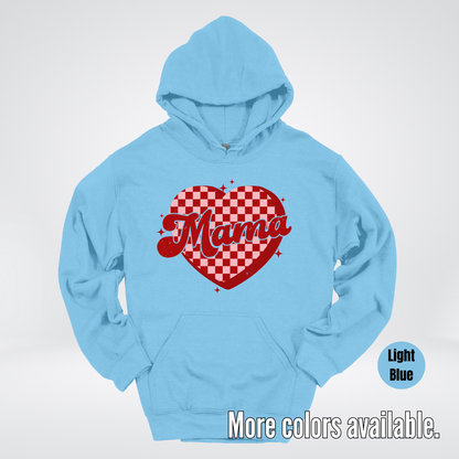 Mama Checkered Heart Hoodie