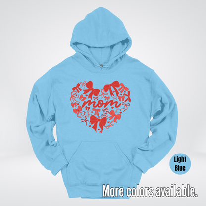Mom Red Bow Coquette Hoodie