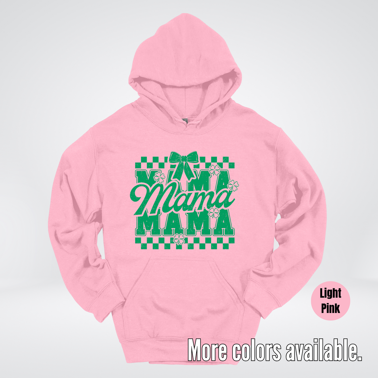 Distressed Saint Patrick’s Day Green Coquette Bow Mama Hoodie