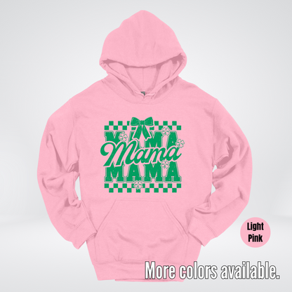 Distressed Saint Patrick’s Day Green Coquette Bow Mama Hoodie