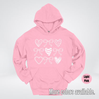 Doodle Coquette Hearts Hoodie