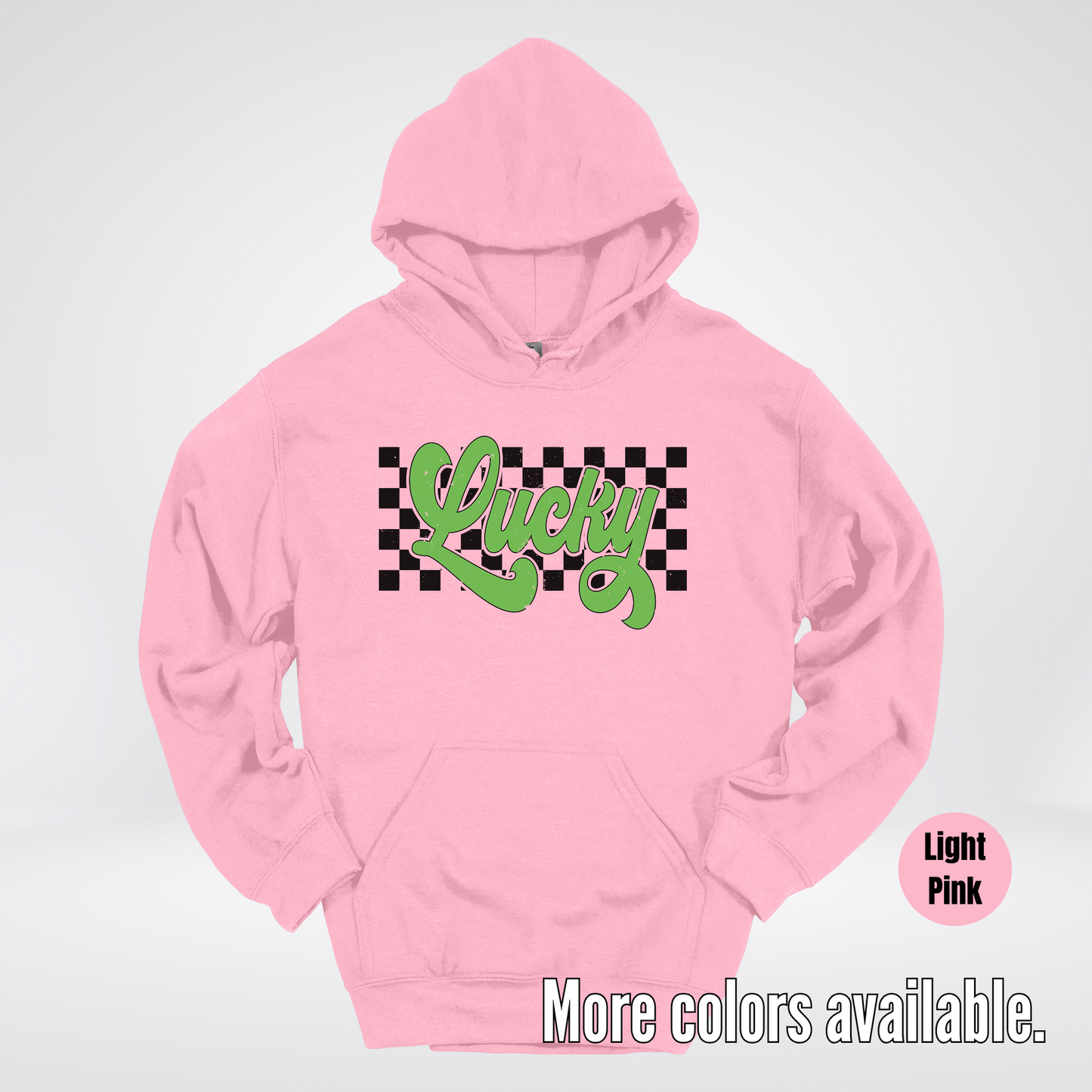 Lucky Cursive Checkered Retro – Saint Patrick’s Day Hoodie