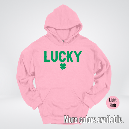 Lucky & Four Leaf Clover - Green Design - Saint Patrick's Day Hoodie
